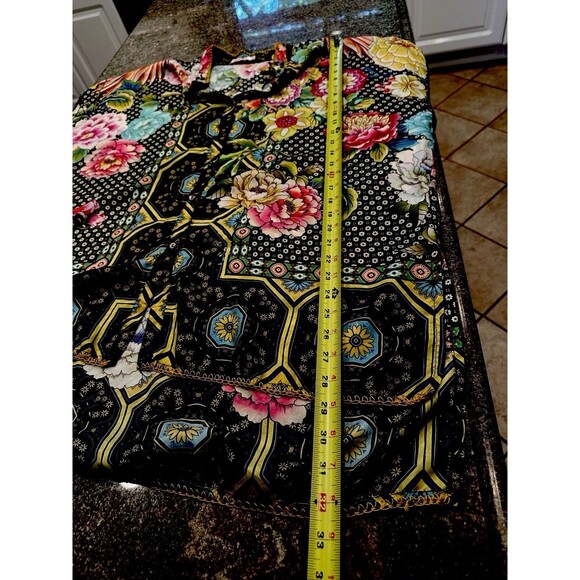 Johnny Was silk Fagan Josie Boho Silk Button Down Top Blouse Shirt,Multi Size M - Picture 9 of 13